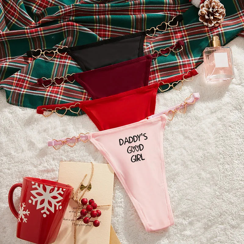 DADDY'S GOOD GIRL Sexy Thong for Women Love Decoration Cotton Crotch Low Rise Underwear Girlfriend Wife Love Free and Fun Thong