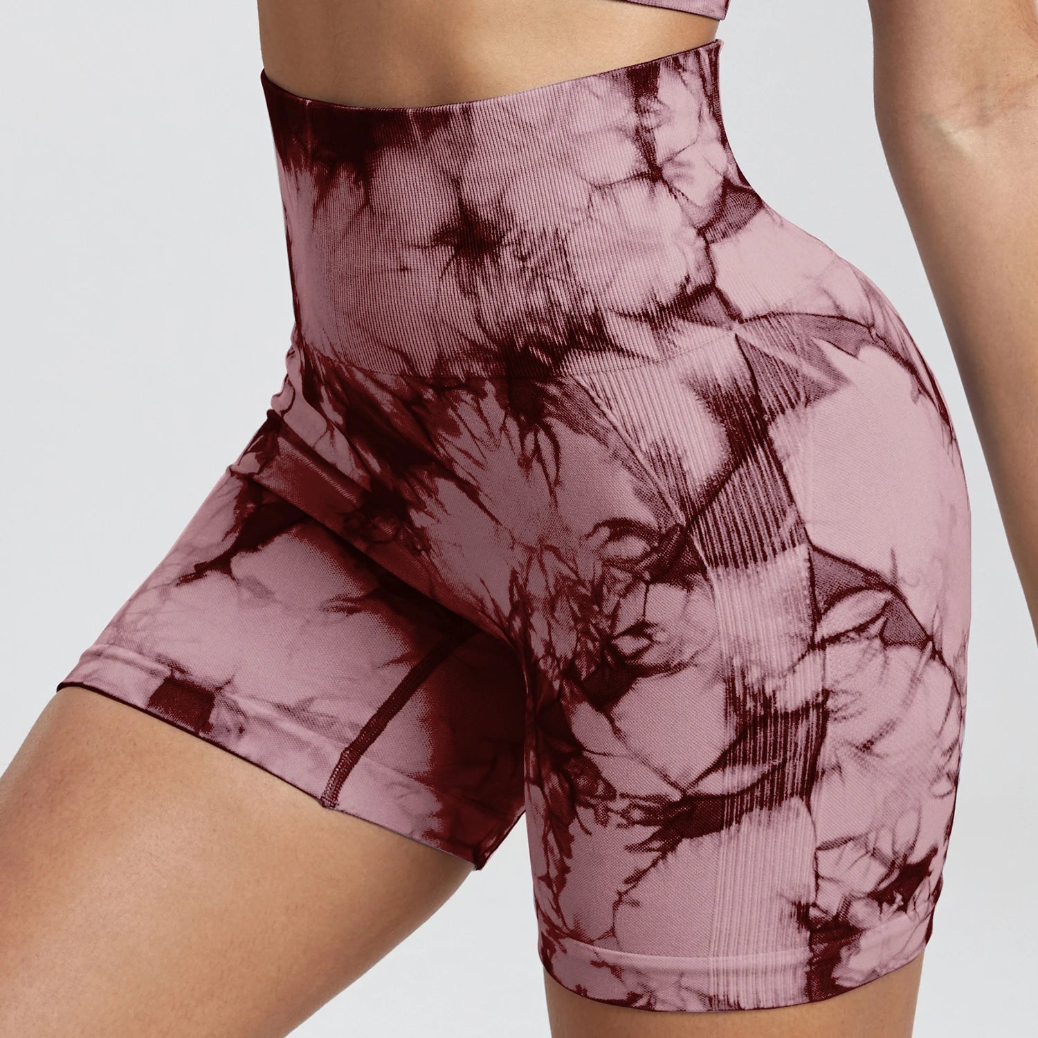 2/4Piece Tie Dye Sexy Push Up Shorts Woman Seamless Fitness Summer Athletic Shorts High Waist