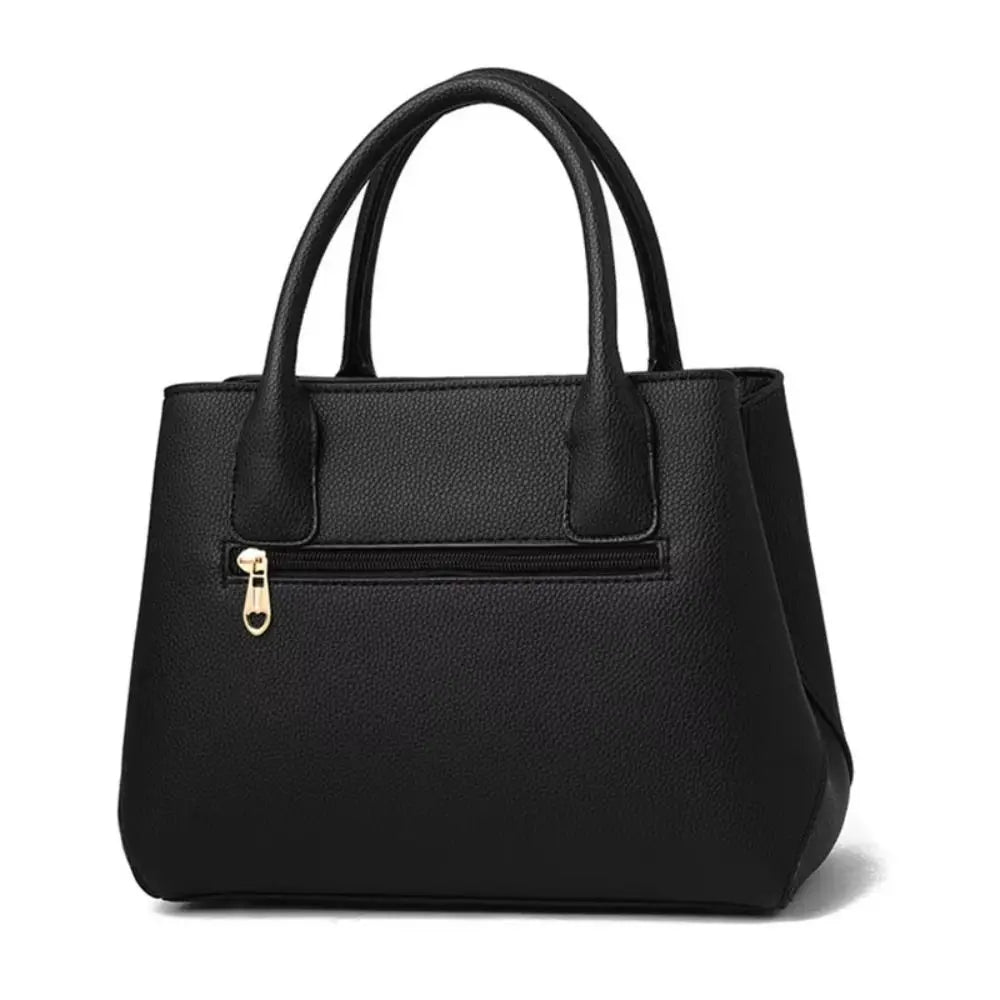 Casual PU Leather Shoulder Bags with Pendant Solid Color Ladies Handbags Large Capacity Embossed Crossbody Bag
