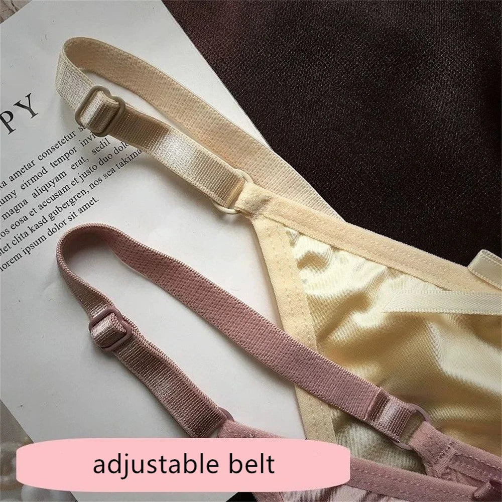 Sexy Adjustable Thongs Women Smooth Glossy Silk Low Waist Satin T-back Panties Plus Size Culotte Femme