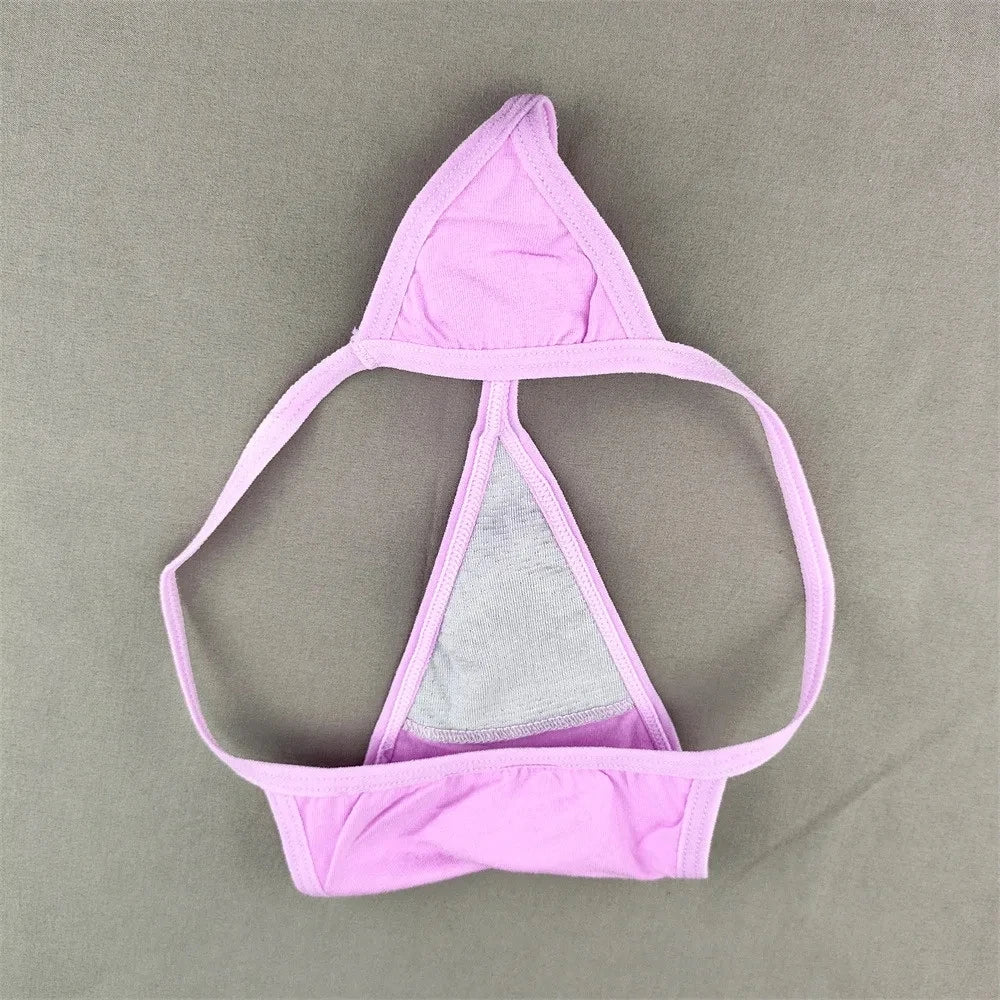 3 PCS Candy Color Cotton T-back Thong Women Pack Low Waist Thin Belt Ladies G-string Underwear Sports Sexy T-Pants