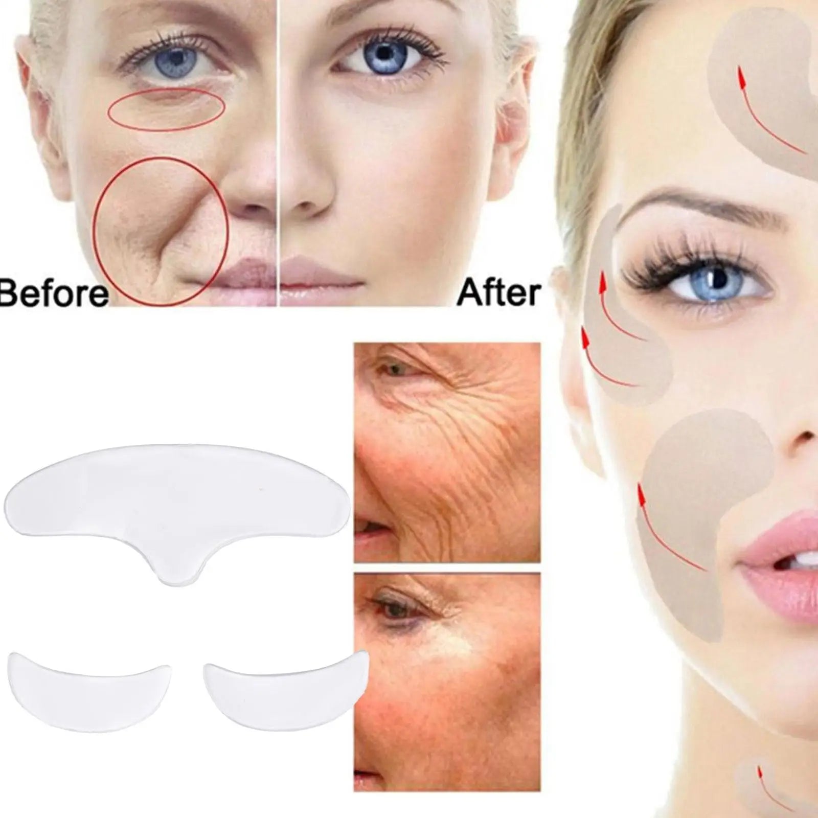 Reusable Anti Wrinkle Forehead Patch Silicone Silicone Patch Soft Comfortable Easy To Carry Facial Care Mask Skin Care Tool
