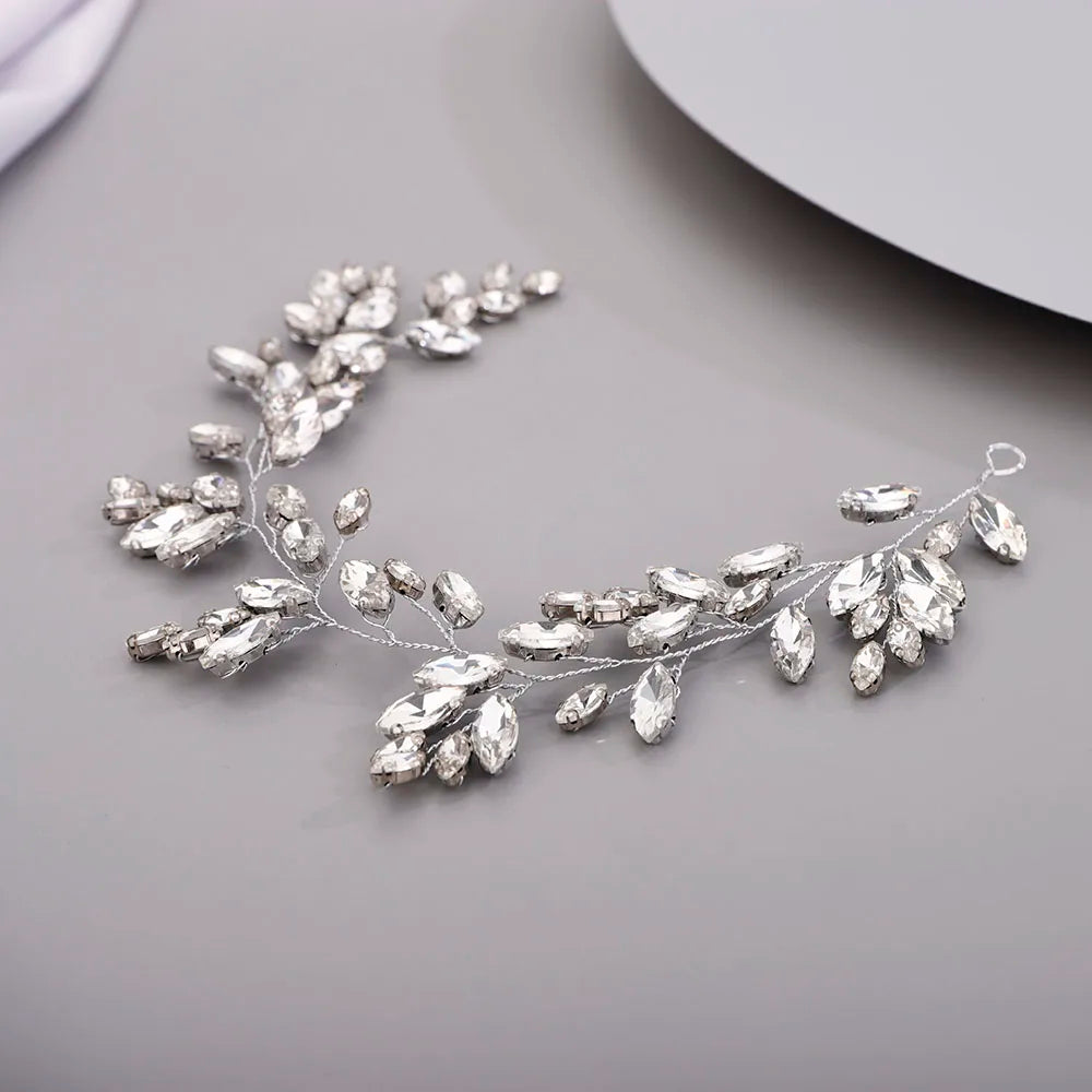 Gold Wedding Head Jewelry Red Bridesmaid Headpieces Blue Handmade Rhinestone Headband Bridal Hair Accessories Tiaras For Women