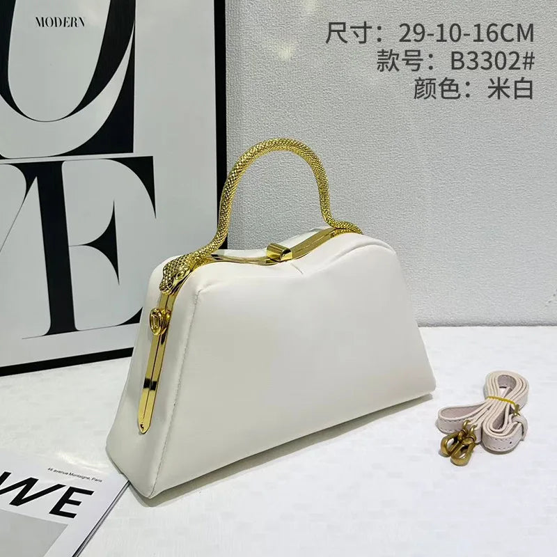 Luxury Designer Handbag for Women 2026 New Retro Commuter Clip Bag Ladies Crossbody Bag