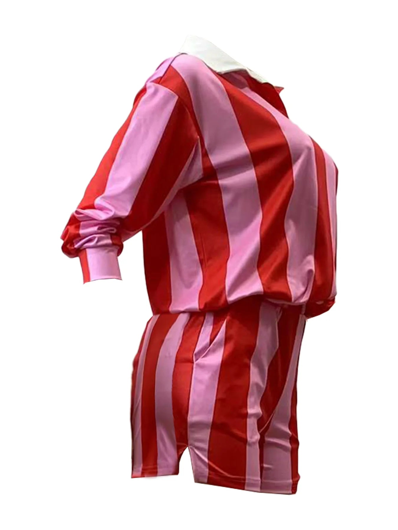 Shorts Pant Set Women Two Piece Sets Short Sleeve Matching Sets Striped Top High Waist Pants Suit Casual Y2k Streetwear Jogger