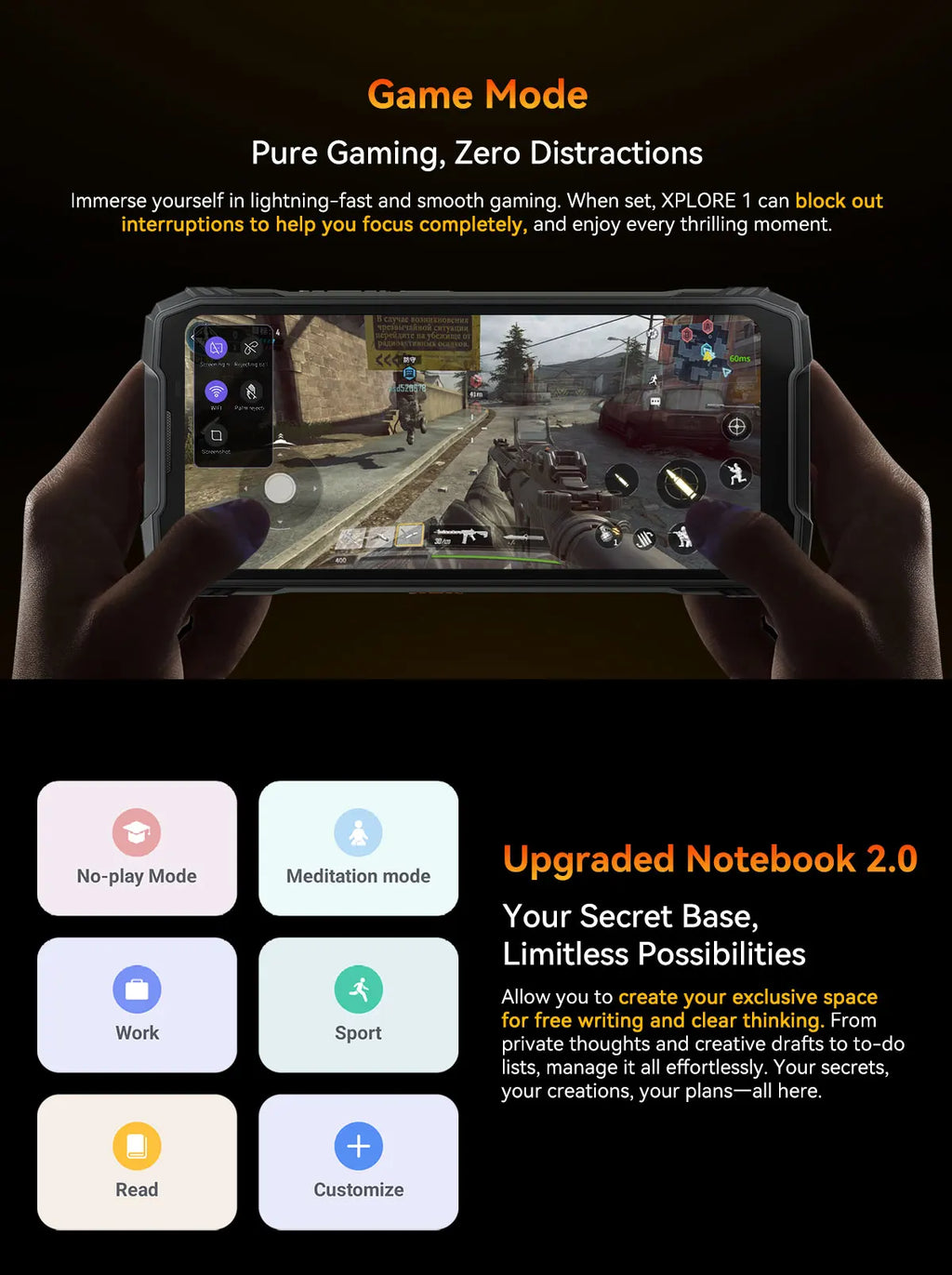 Blackview XPLORE 1 Outdoor Mobile Phone, 5G Waterproof Rugged Smartphone Android 15, 6.78'' 2.4K Display, 16GB+512GB, 20000mAh