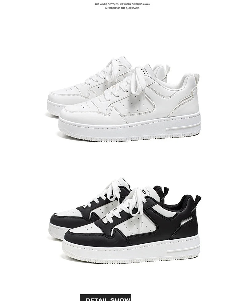 Men's New Breathable Sneakers, Versatile Thick-Soled White Sneakers, Sports Casual Sneakers, Running Shoes