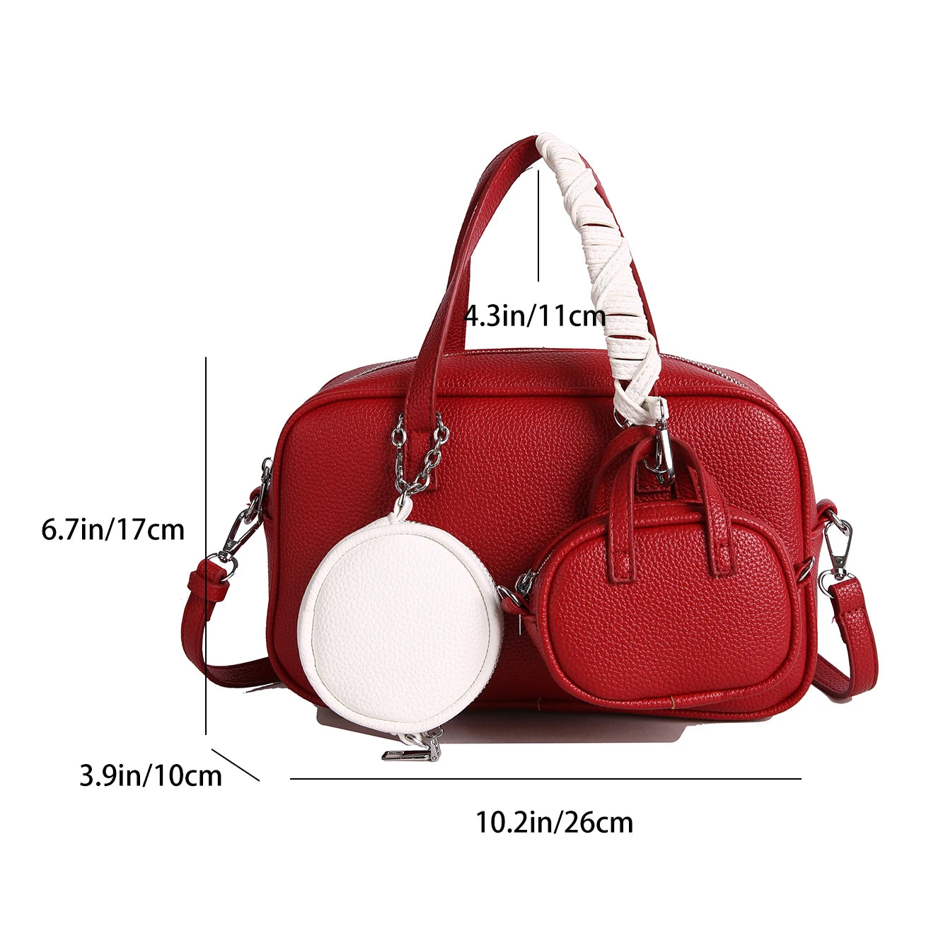 Casual Handbag 3-IN-1 Fashion Brand Messenger Bags for Women Pu Leather Crossbody Bag Lady Totes Large Capacity Travel Bag