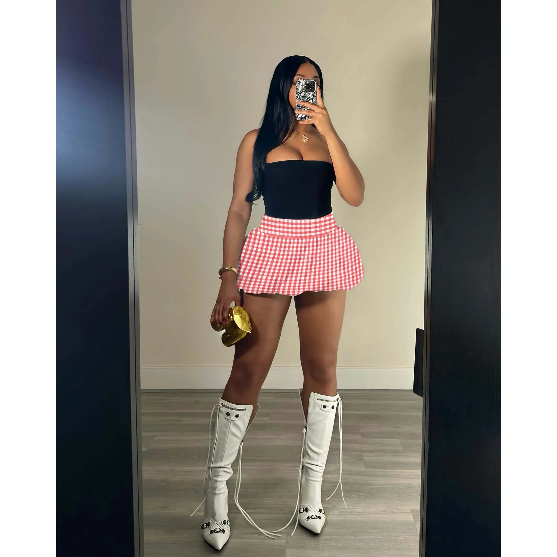 Puff Mini Skirt Cute Sexy Dress Y2K Streetwear 2024 Women Fashion Summer Clothes High Waist Pencil Short Bubble Pleated Skirts
