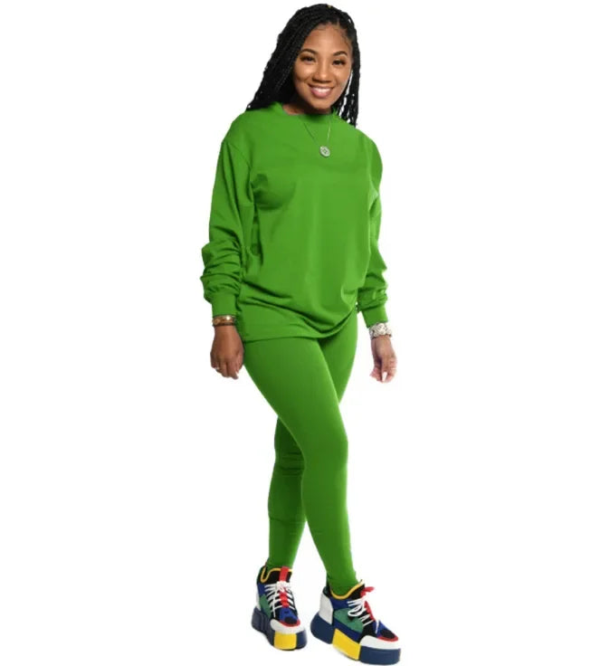 two piece set women 2 piece set stacked leggings clothes for women outfits stacked pants tracksuit female fall clothes 2024