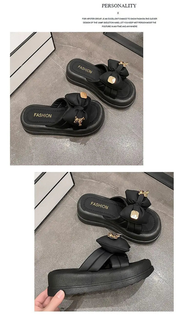 Women Chunky Platform Sandals Casual Anti-slip Slides Summer Wedge Slippers Woman Fashion EVA Outdoor Beach Slippers Flip Flops