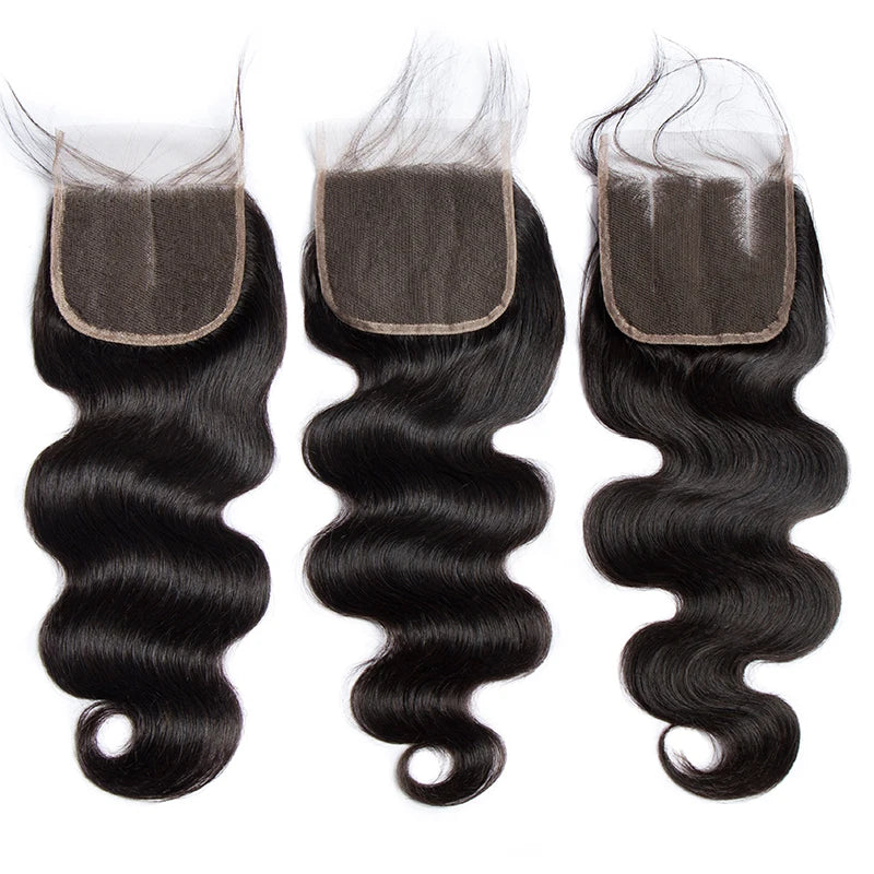 4x4 DEEP Wave Closure 12A Human Hair Brazilian Lace Closure Curly Straight Body Water Wave Lace Closure Remy Human Hair Closure