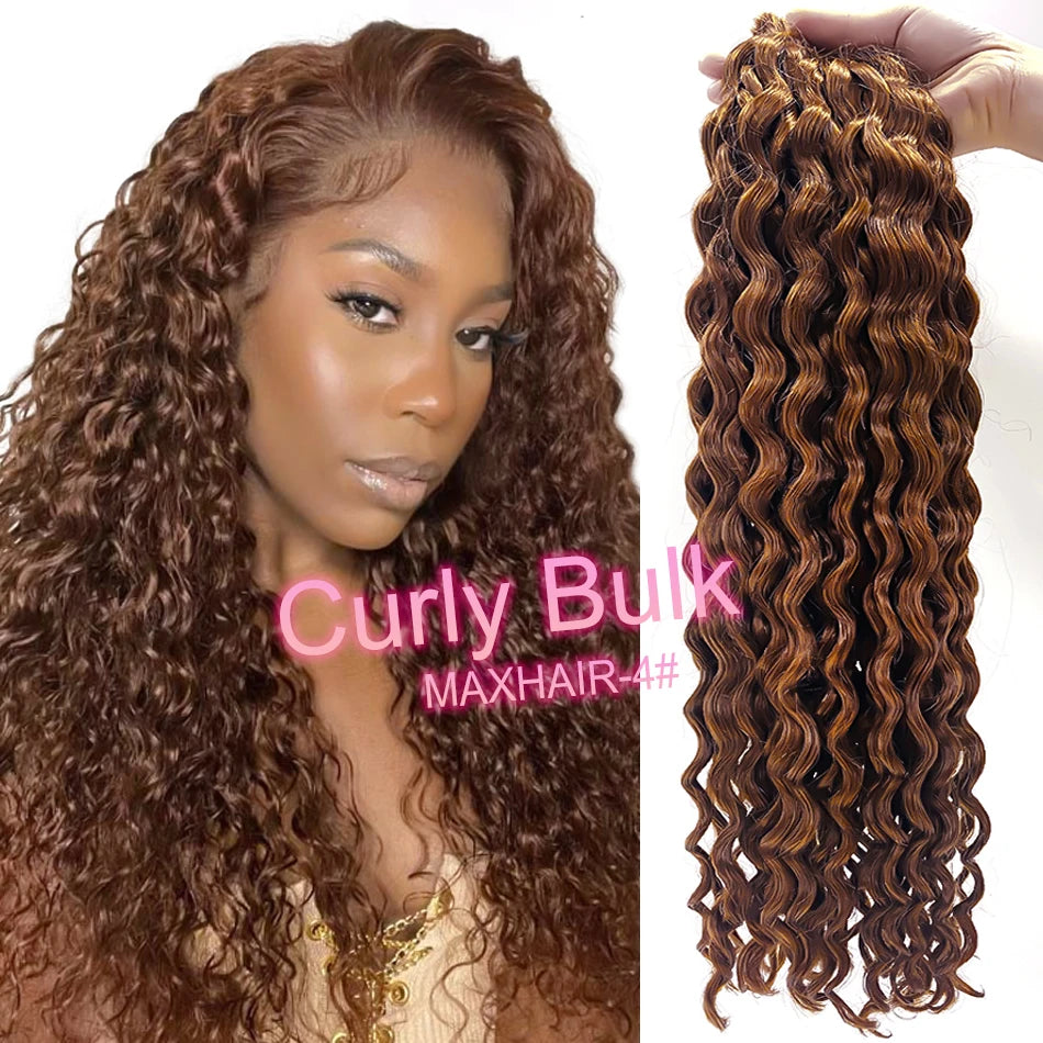Ginger Virgin Human Hair Bulk For Braiding Extenciones De Cabello Natural Humano Weaving Unprocessed No Water Wave Culry Bulk