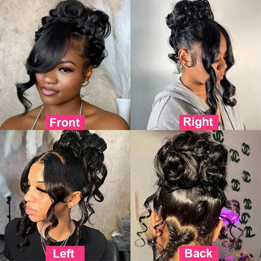 220 Density Body Wave HD 360 Full Lace Wigs Invisible Strap Drawstring 360 HD Lace Front Glueless Wigs Human Hair Preplucked