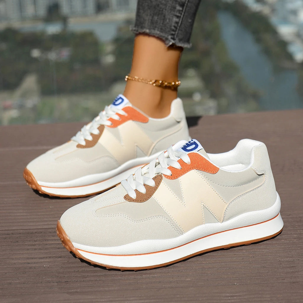 Women Sneakers 2025 New Casual Versatile Thick-soled Running Sneakers Women Fashionable High-quality Luxury Lace-up Shoes Women
