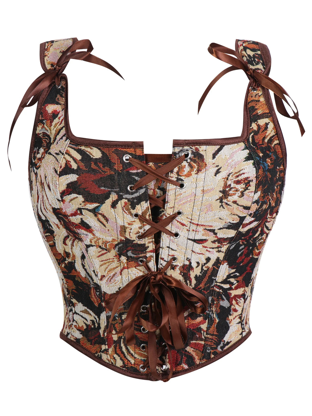 Coffee-colored double-shoulder strap adjustable strapless and body-hugging top for women