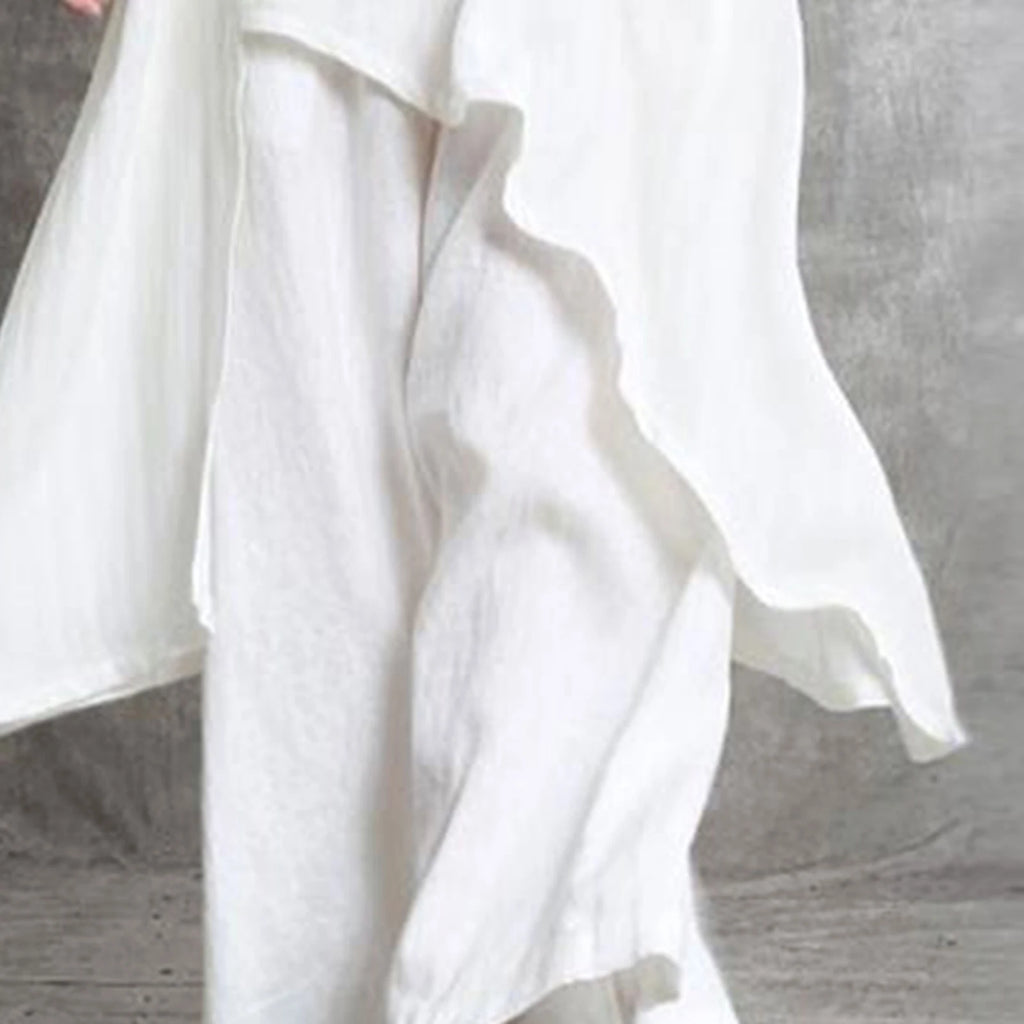 Simple Women Tops Pants Set Cotton Blend Short Sleeve Breathable Elastic Waist Outfit Suit  T-shirt Pants Set Comfy