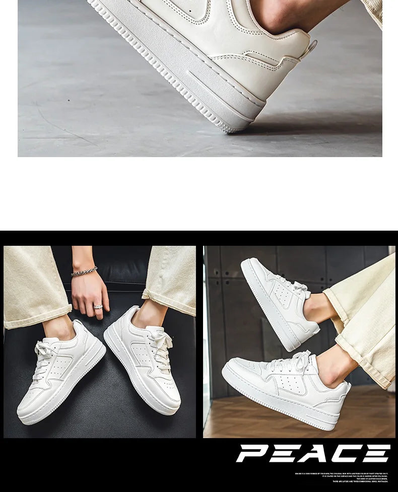 Men's New Breathable Sneakers, Versatile Thick-Soled White Sneakers, Sports Casual Sneakers, Running Shoes