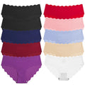 GICZI 10Pcs/Set Women's Panties Seamless Ice Silk Underwear for Woman Multicolor Striped Briefs 2024 New Fashion Underpants S-L