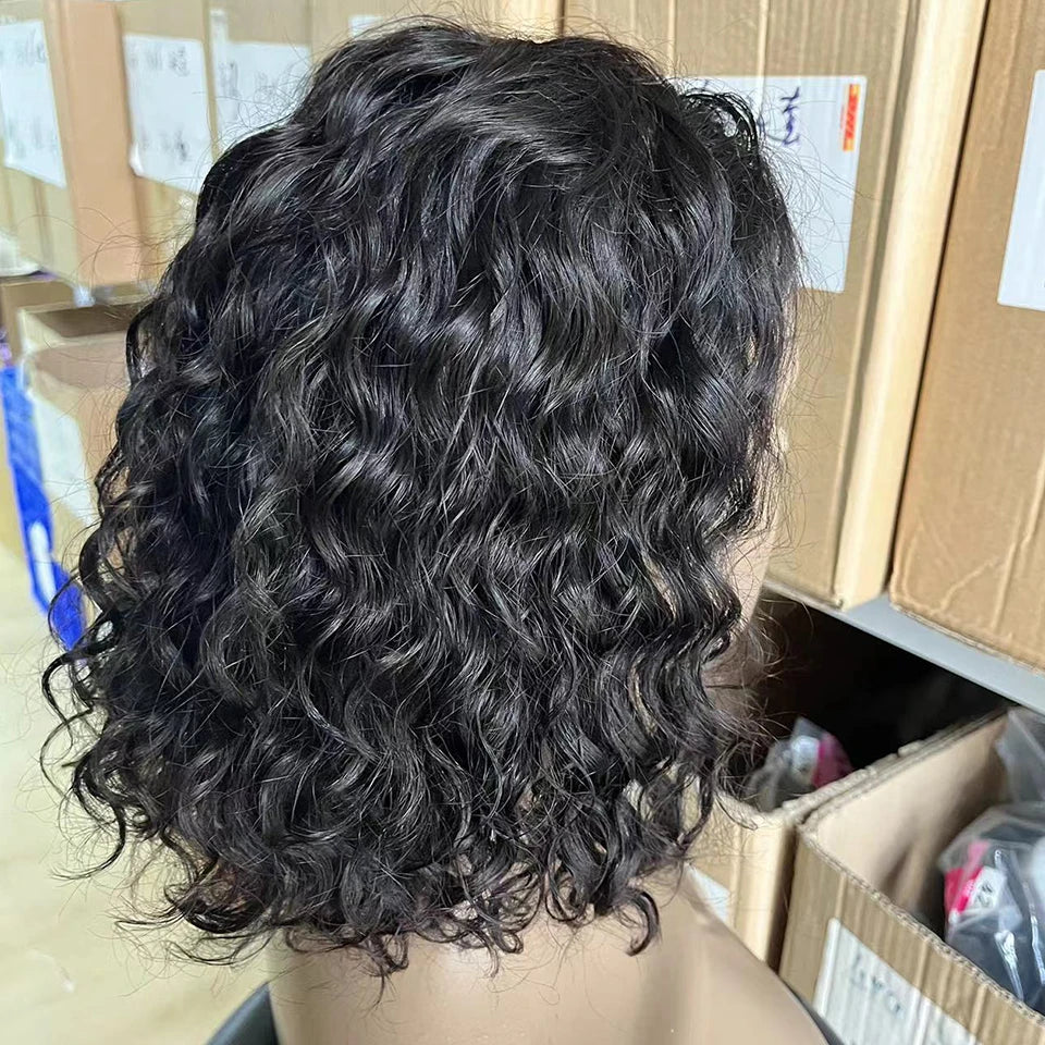 Water Wave 4x4 Glueless Bob Wigs Human Hair Brazilian Hair Wigs For Women Curly Wigs On Clearance Sale Glueless Wigs Human Hair