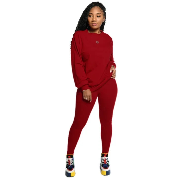 two piece set women 2 piece set stacked leggings clothes for women outfits stacked pants tracksuit female fall clothes 2024