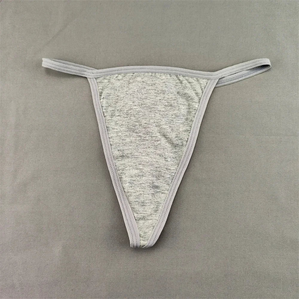 3 PCS Candy Color Cotton T-back Thong Women Pack Low Waist Thin Belt Ladies G-string Underwear Sports Sexy T-Pants