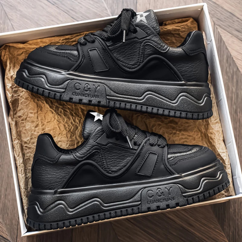 Fashionable Durable Men's Sneakers Casual Sport Shoes Trendy Stream Trudging Shoes Wear-resistant Cotton Ultra-soft Leather