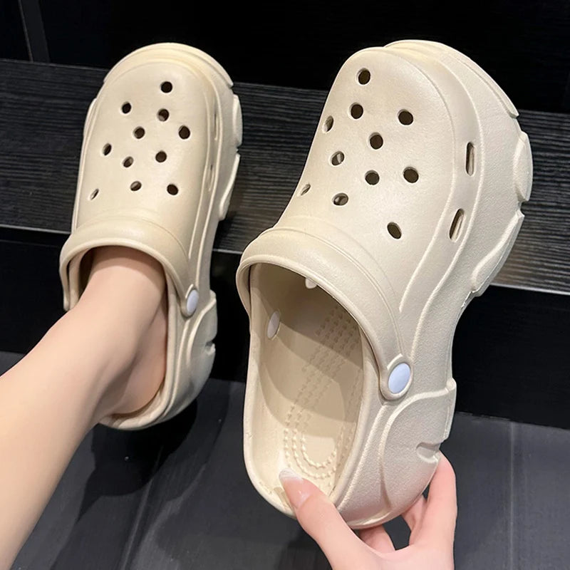 Chunky Platform Clogs Sandals Women Summer Soft Thick Bottom Beach Garden Shoes Woman Slide Non Slip EVA Wedge Slippers