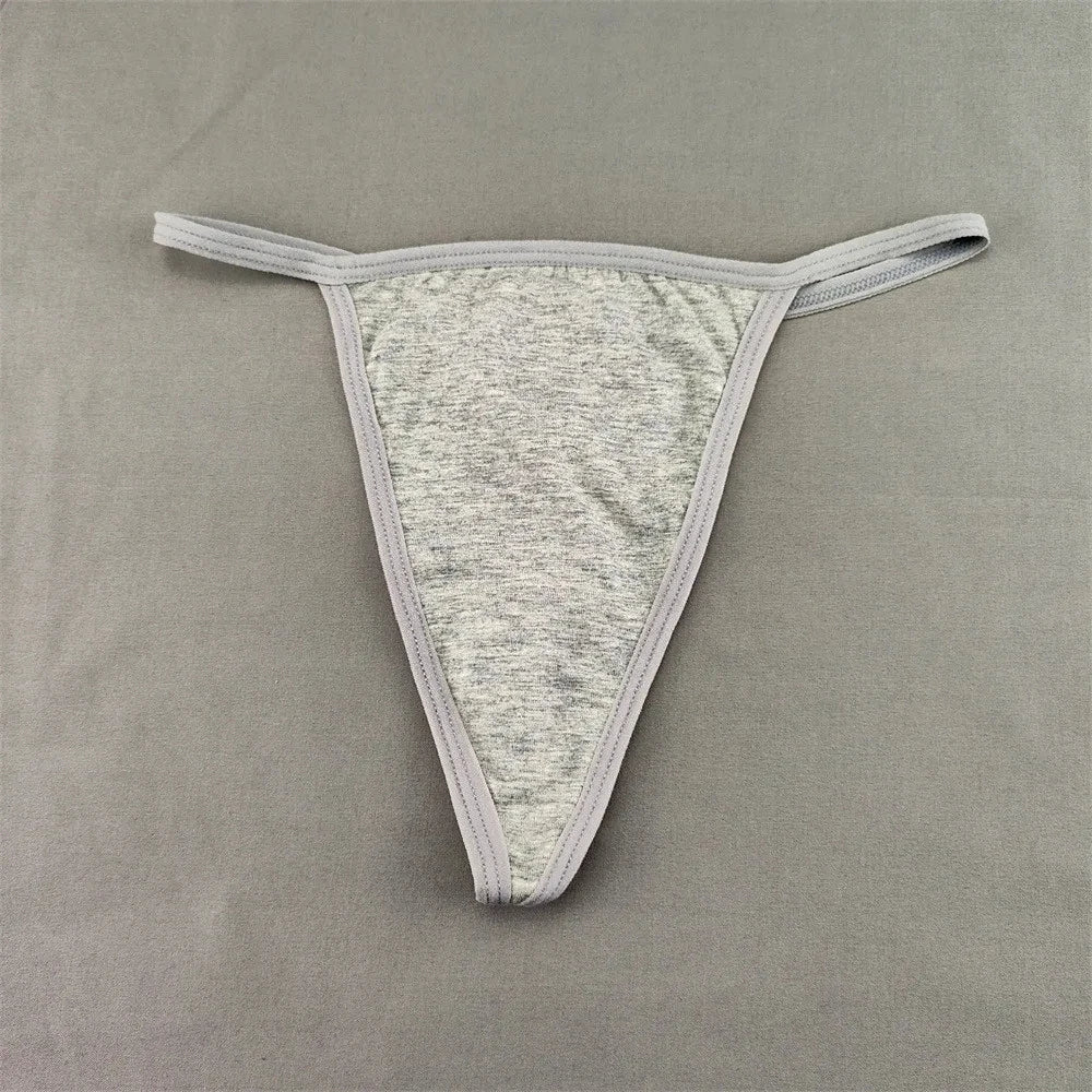 3 PCS Candy Color Cotton T-back Thong Women Pack Low Waist Thin Belt Ladies G-string Underwear Sports Sexy T-Pants