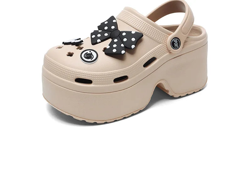 Women Chunky Platform Sandals New Summer Soft Thick Sole Diy Clogs Garden Shoes Woman Closed Toe Non-Slip Beach Slides Sandals