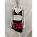 Y2K Sexy letter print Vintage Hot girl mini skirt fashion Retro style Harajuku subculture emo High street Bodycon Bikini sets
