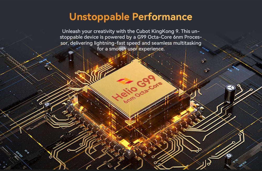 Cubot KingKong 9 Rugged Smartphone Helio G99 4G 6.58-inch 120Hz Screen 12GB+256GB 100MP 10600mAh Battery NFC Android 13