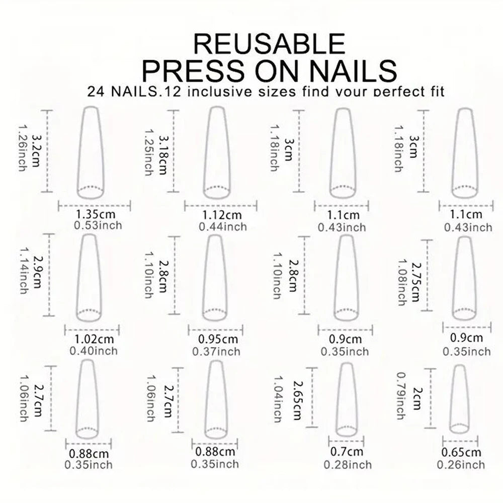 120pcs Long Coffin Press-On Nails Black Glossy Full Cover Acrylic False Nail Tips Wearable Fake Nails Tip for Manicure Extension