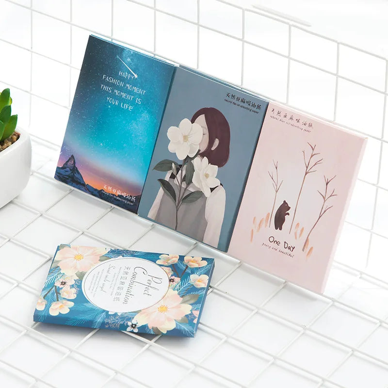 50 / 100 pcs Sheets Face Oil Blotting Paper Matting Face Wipe Tissue Facial Cleaner Face Oil Control Film Oil Absorbing Paper