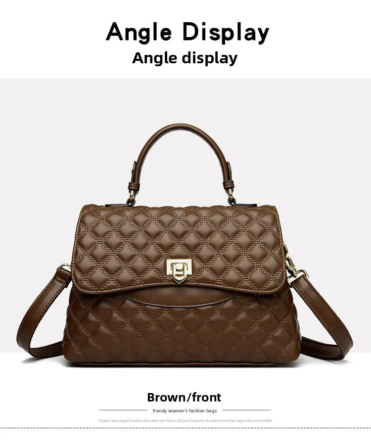 Fashionable Urban Women's Handbag 2025 Spring Season PU Material Medium Size Zipper Opening Soft Tote Bag Single Shoulder Bag