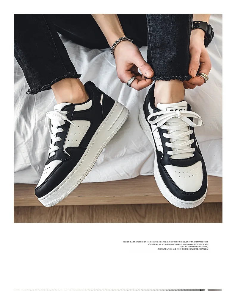 Men's New Breathable Sneakers, Versatile Thick-Soled White Sneakers, Sports Casual Sneakers, Running Shoes
