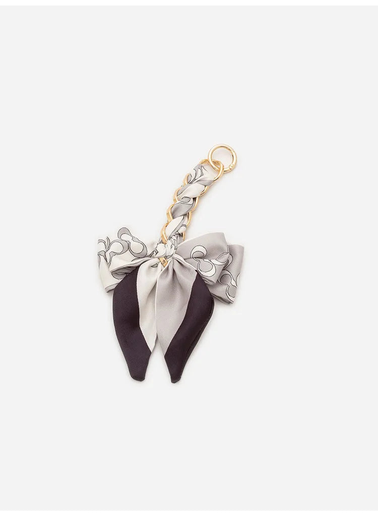 Womens Bag Extension Chain Bow Tie Bag Backpack Strap Hanging Chain Strap DIY Bag Chain Fashion Funny Black Color Simple Pendant