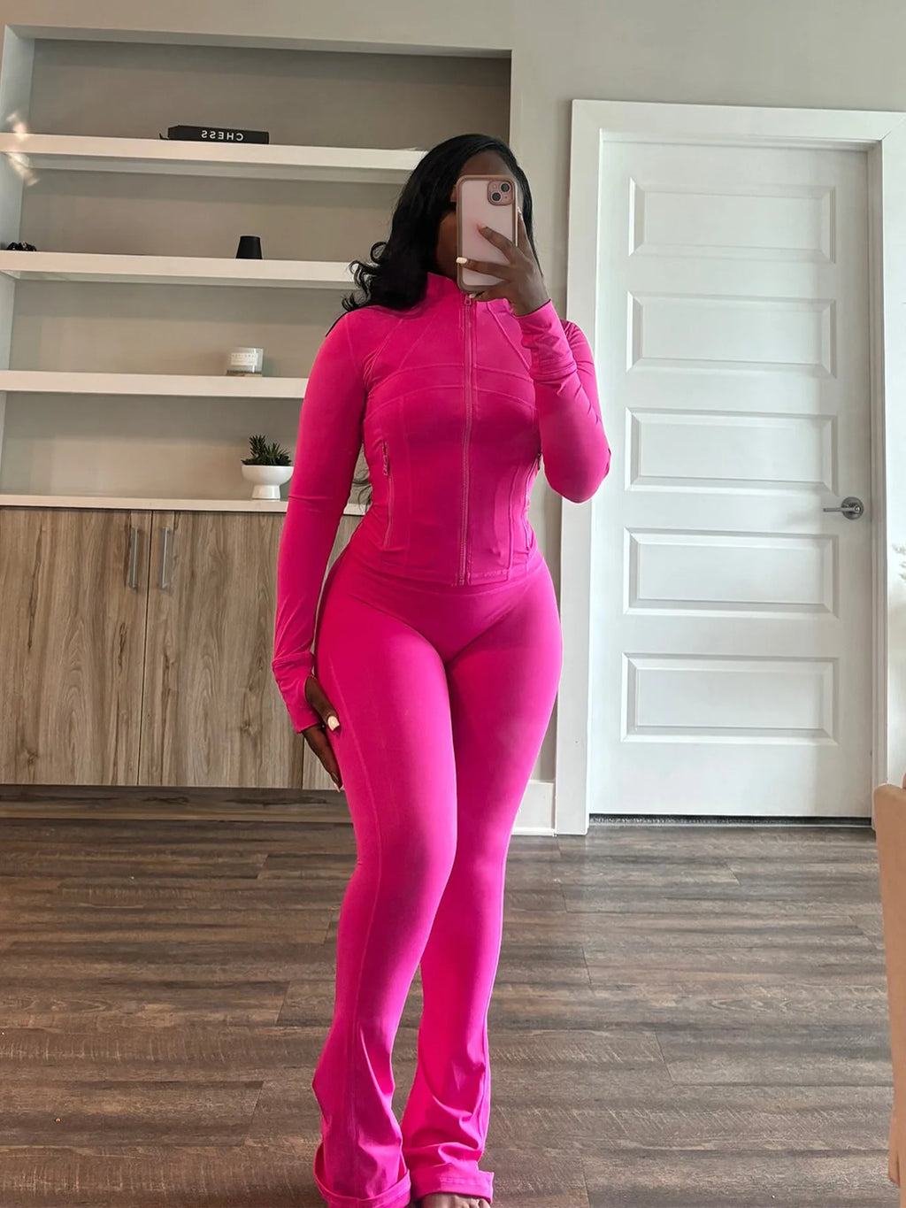 Women 2 Two Piece Outfits Casual Sports Workout Sets Bodycon Tracksuit Long Sleeve Zip Up Jacket Jogger Matching Sweat Pants Set