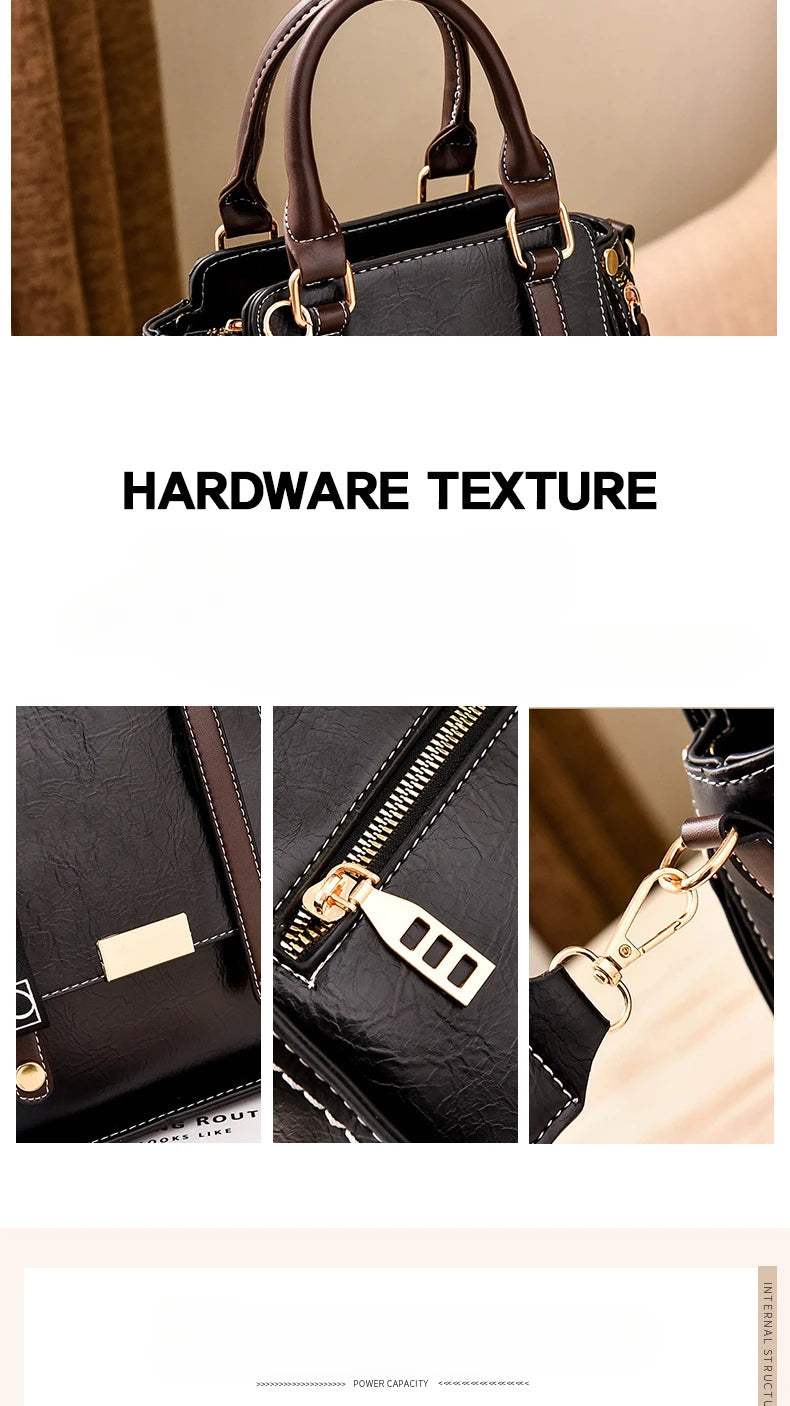 Women's Handbag Simple Casual Fashionable Retro Single Shoulder Crossbody Bag Versatile Large Capacity Shoulder Bag