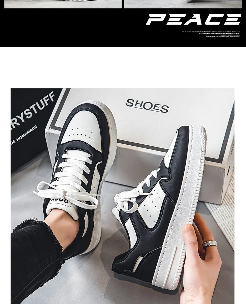 Men's New Breathable Sneakers, Versatile Thick-Soled White Sneakers, Sports Casual Sneakers, Running Shoes