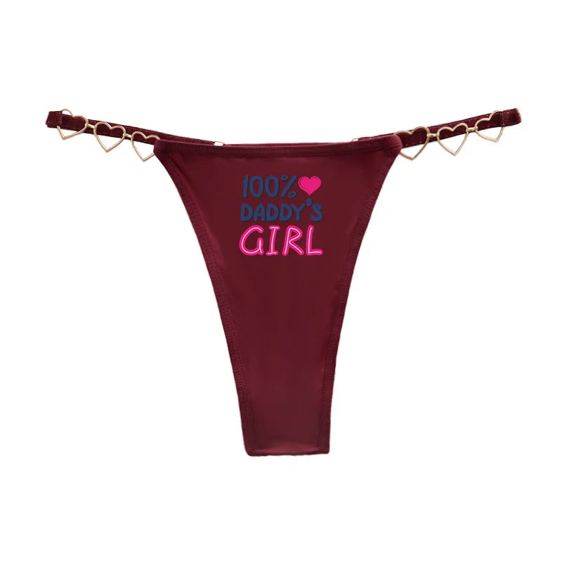 DADDY'S GOOD GIRL Sexy Thong for Women Love Decoration Cotton Crotch Low Rise Underwear Girlfriend Wife Love Free and Fun Thong