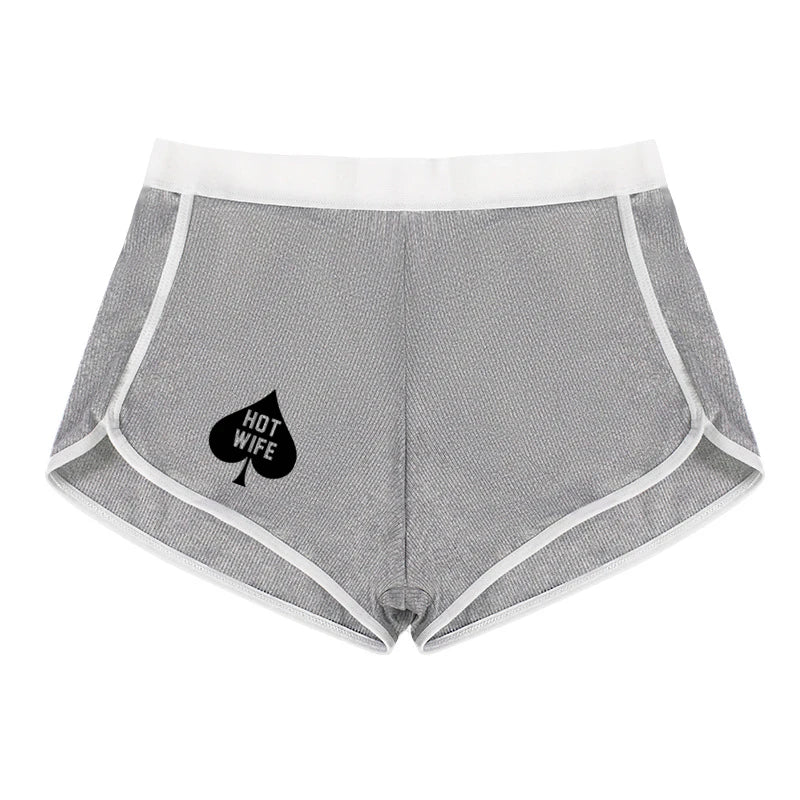 Queen of Spades Women's Sexy Boyshort Seamless Solid Color Mid-rise Women's Boxers Abdominal Lifting Hip Sports Youth Underwear