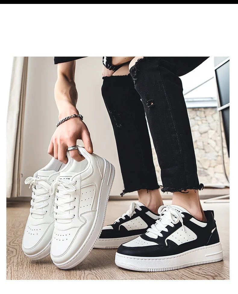 Men's New Breathable Sneakers, Versatile Thick-Soled White Sneakers, Sports Casual Sneakers, Running Shoes
