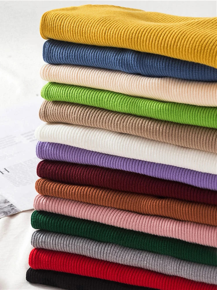 Autumn Winter Women Pullover Sweater Fashion Half Turtleneck Knitted Female Jumper Long Sleeve Winter Soft Elastic Tops
