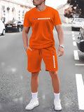 2025 summer new men's casual suit men's street fashion T-shirt shorts two-piece set men's lightweight breathable sportswear