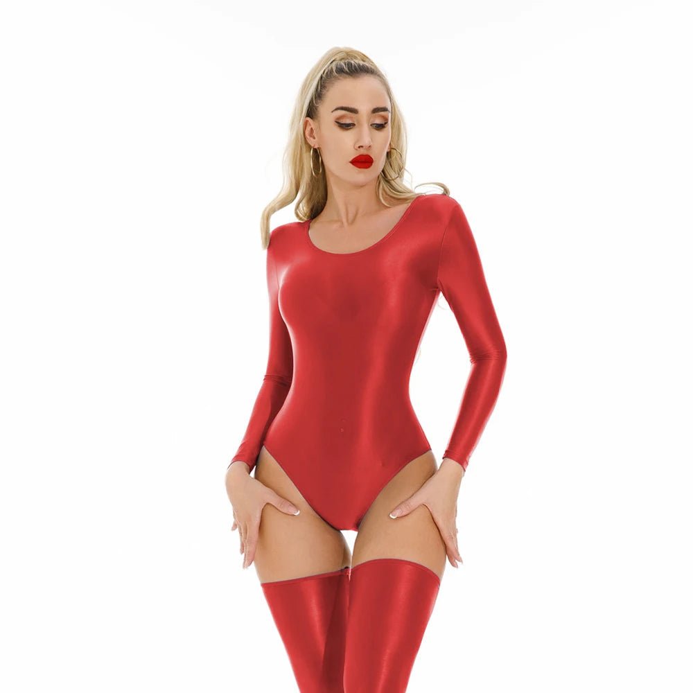 Sexy Women Candy Color High Cut Bodysuit Elastic Dance Tights Smooth Longsleeve Yoga Shapping Leotard One Pieces Thong - T&NLIFESTYLE Sexy Women Candy Color High Cut Bodysuit Elastic Dance Tights Smooth Longsleeve Yoga Shapping Leotard One Pieces Thong