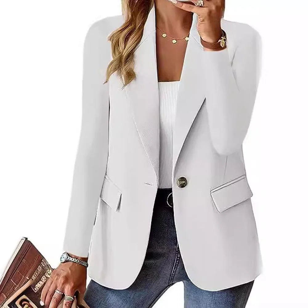 Women OL Blazer Spring Autumn Female One Button Long Sleeve Solid Slim Workwear Business Blazer Coats OUFY - 3008 - T&NLIFESTYLE Women OL Blazer Spring Autumn Female One Button Long Sleeve Solid Slim Workwear Business Blazer Coats OUFY - 3008