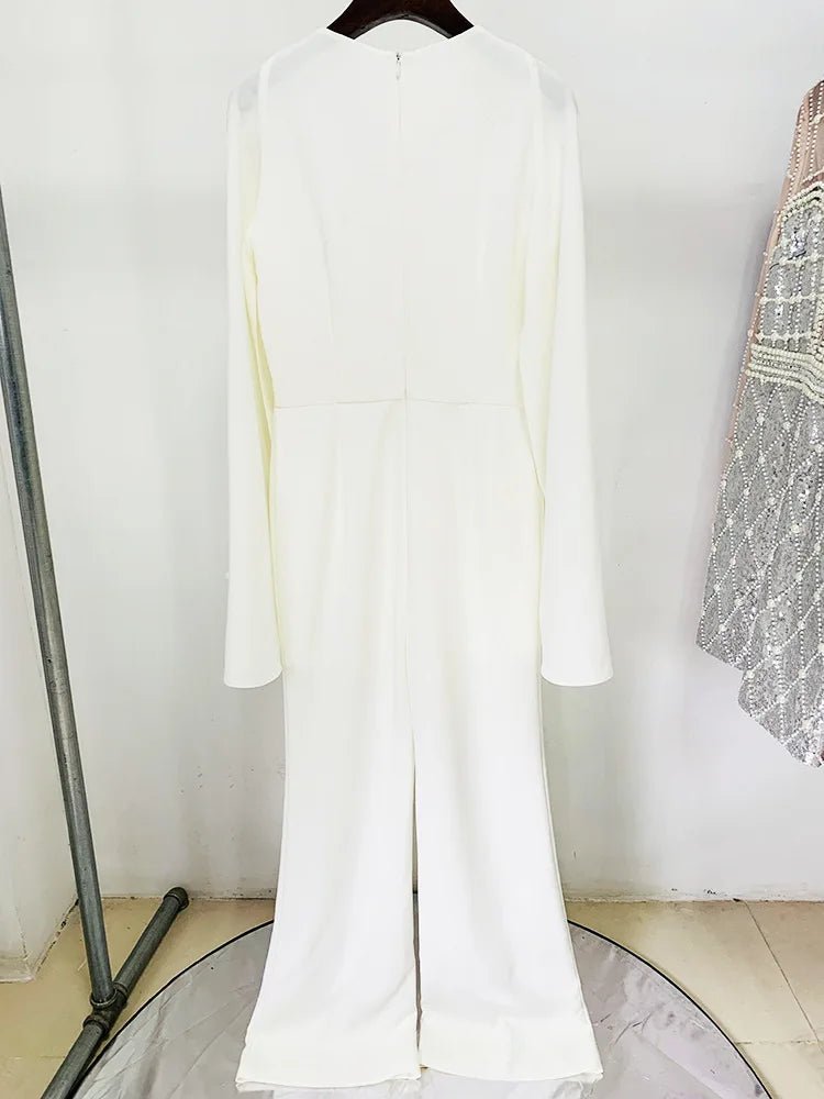 HIGH STREET Newest 2026 Designer Runway Fashion Women's Batwing Sleeves Colorful Crystal Diamonds Beaded Jumpsuit - T&NLIFESTYLE HIGH STREET Newest 2026 Designer Runway Fashion Women's Batwing Sleeves Colorful Crystal Diamonds Beaded Jumpsuit