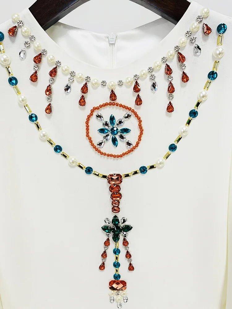 HIGH STREET Newest 2026 Designer Runway Fashion Women's Batwing Sleeves Colorful Crystal Diamonds Beaded Jumpsuit - T&NLIFESTYLE HIGH STREET Newest 2026 Designer Runway Fashion Women's Batwing Sleeves Colorful Crystal Diamonds Beaded Jumpsuit
