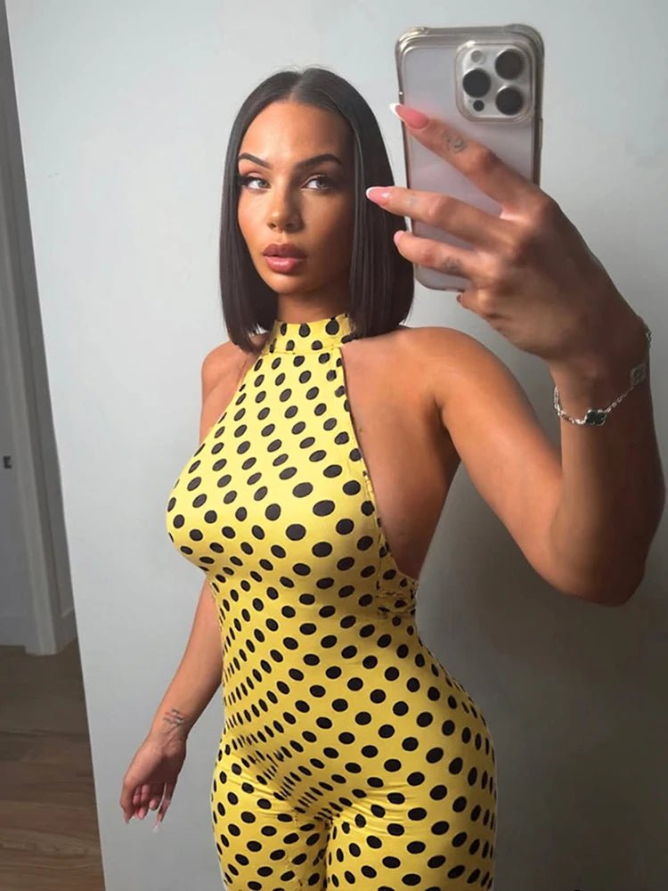 Weird Puss Colorful Print Romper Women Halter Bandage Summer Sexy Hipster Backless Activity Workout Fit Tight Stretch Playsuits - T&NLIFESTYLE Weird Puss Colorful Print Romper Women Halter Bandage Summer Sexy Hipster Backless Activity Workout Fit Tight Stretch Playsuits